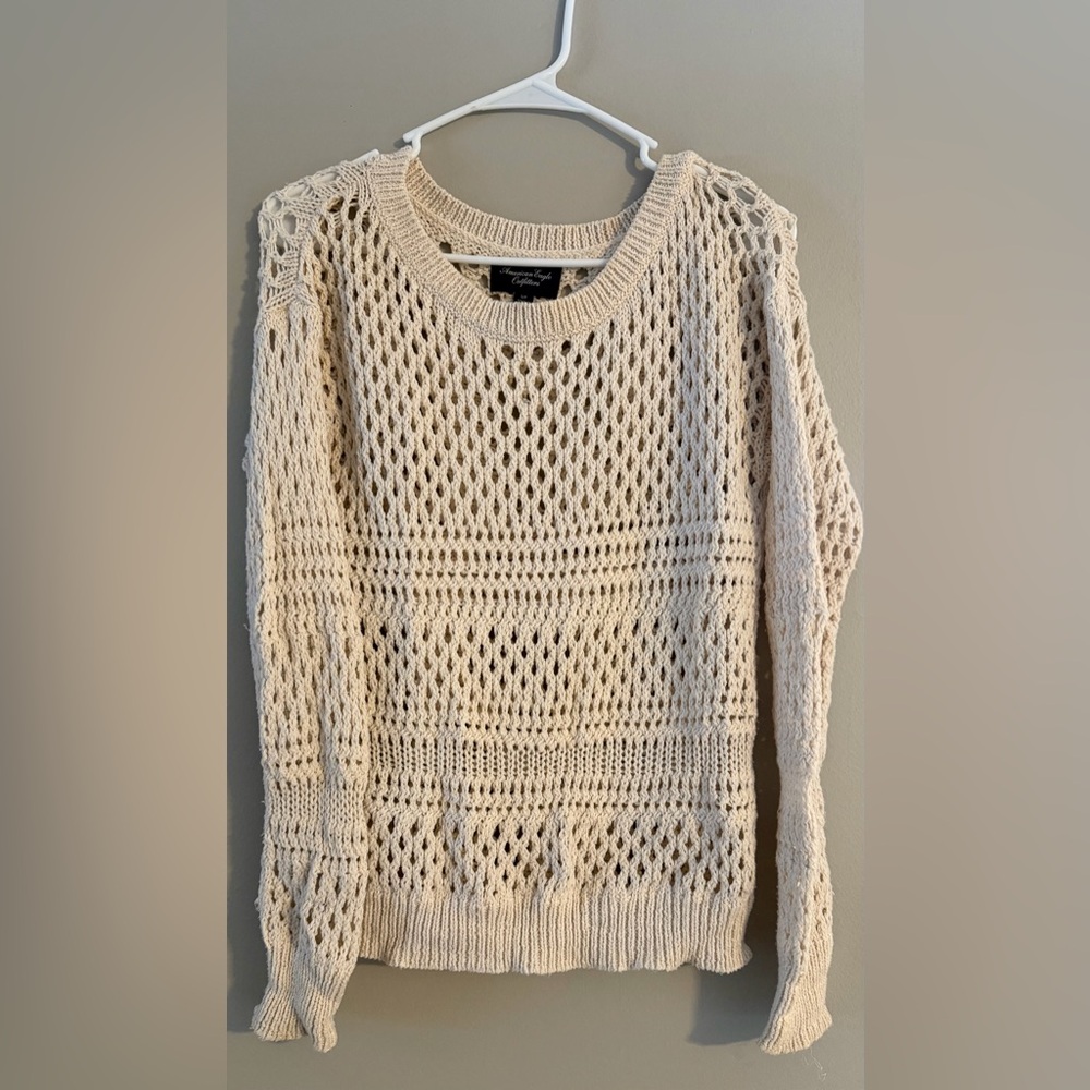 American Eagle Outfitters Cream Knit Sweater